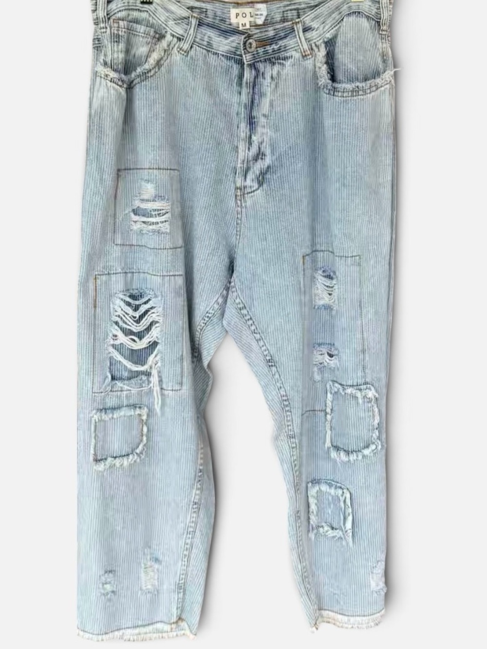 POL All Patched Up Today Distressed Faded Denim Jeans Pants POL Sz S NWOT
